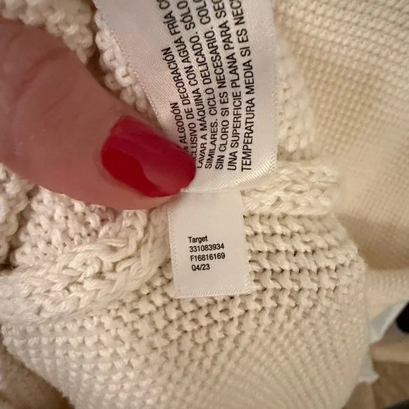 NEW Wild Fable Rosette Crochet Mini Dress Ivory 100% cotton - Picture 7 of 10